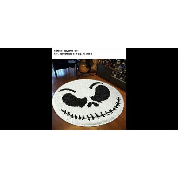 🔥👻Large Ghost Face Print carpet Round non slip plush rug - Picture 7 of 11